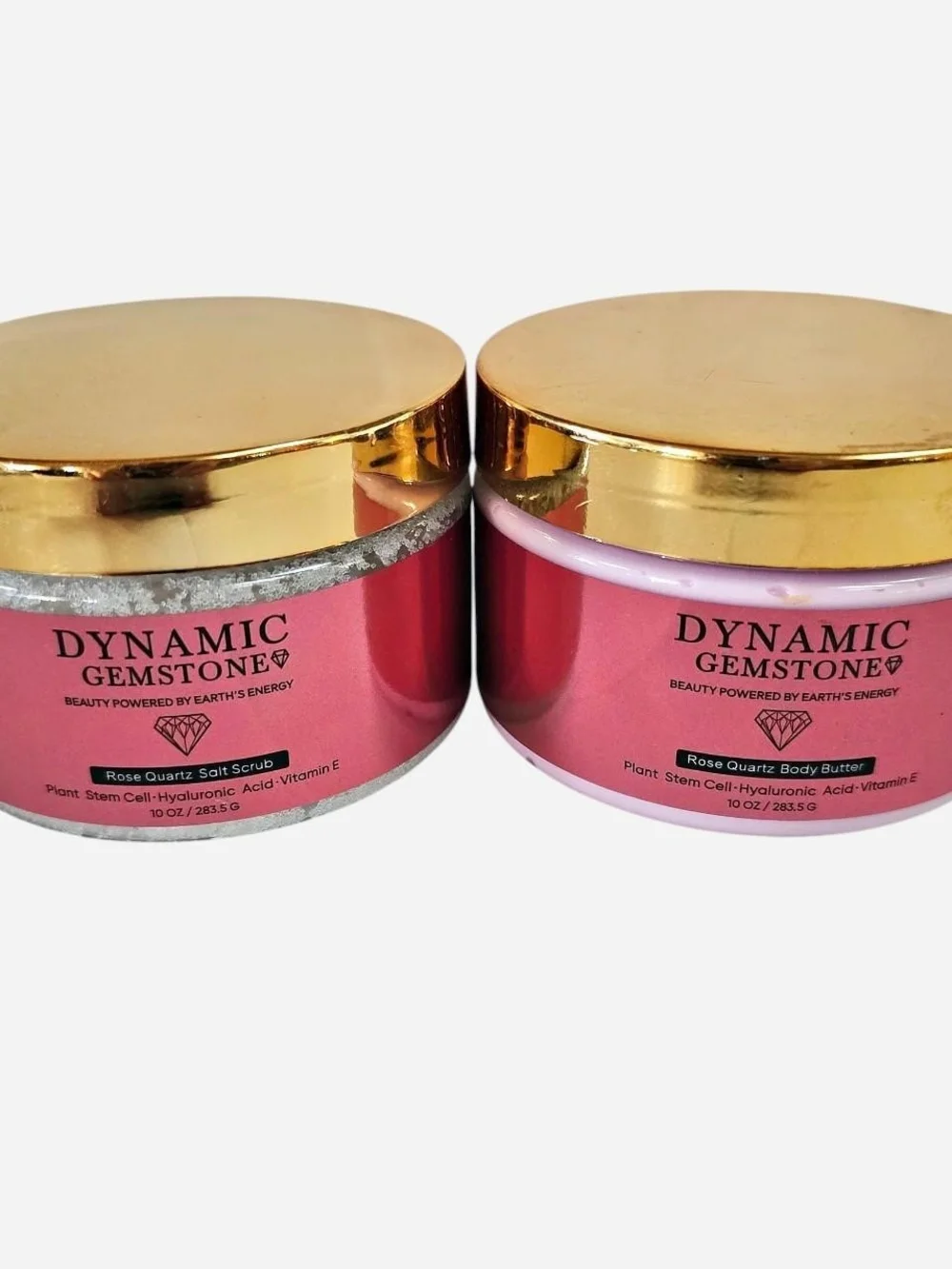 BUNDLE: Dynamic Gemstone Rose Quartz Salt Scrub and Body Butter 10oz each